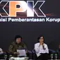 (ki-ka) Menteri Energi dan Sumber Daya Mineral Arifin Tasrif, Menteri Lingkungan Hidup dan Kehutanan Siti Nurbaya Bakar, Menteri Keuangan Sri Mulyani dan Gubernur Sulawesi Selatan Nurdin Abdullah menjadi pembicara dalam acara ‘KPK Mendengar’ di Gedung KPK, Jakarta, Senin (9/12/2019). (Liputan6.com/F