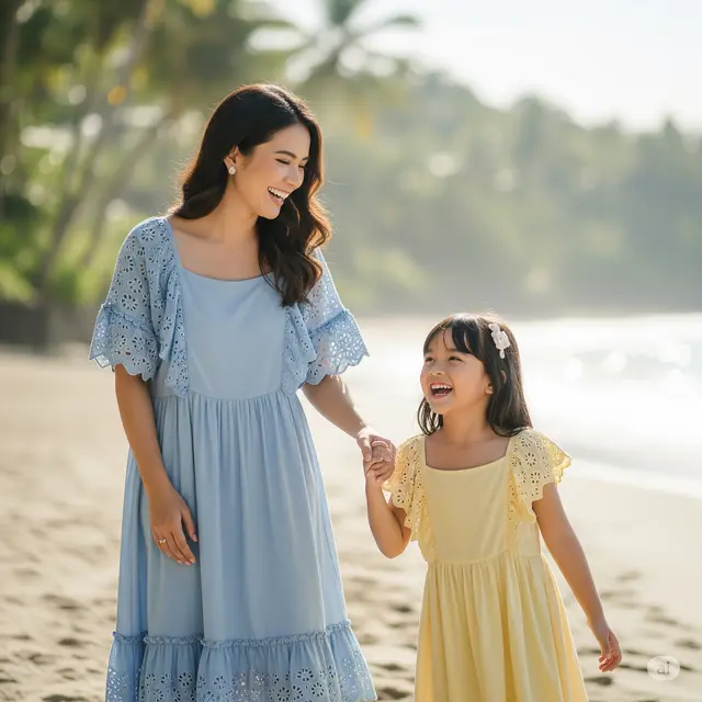 6 Inspirasi Outfit ke Pantai Ibu dan Anak Perempuan yang Stylish dan Nyaman