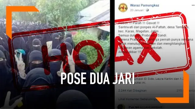 Sebuah foto beberapa wanita bercadar dengan berpose dua jari menjadi perbincangan di media sosial.