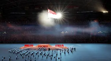 Pembukaan SEA Games Singapura 2015 di National Stadium, Singapura, Jumat (5/6/2015). Sebuah parade disajikan saat Pembukaan SEA Games Singapore 2015. (Reuters)