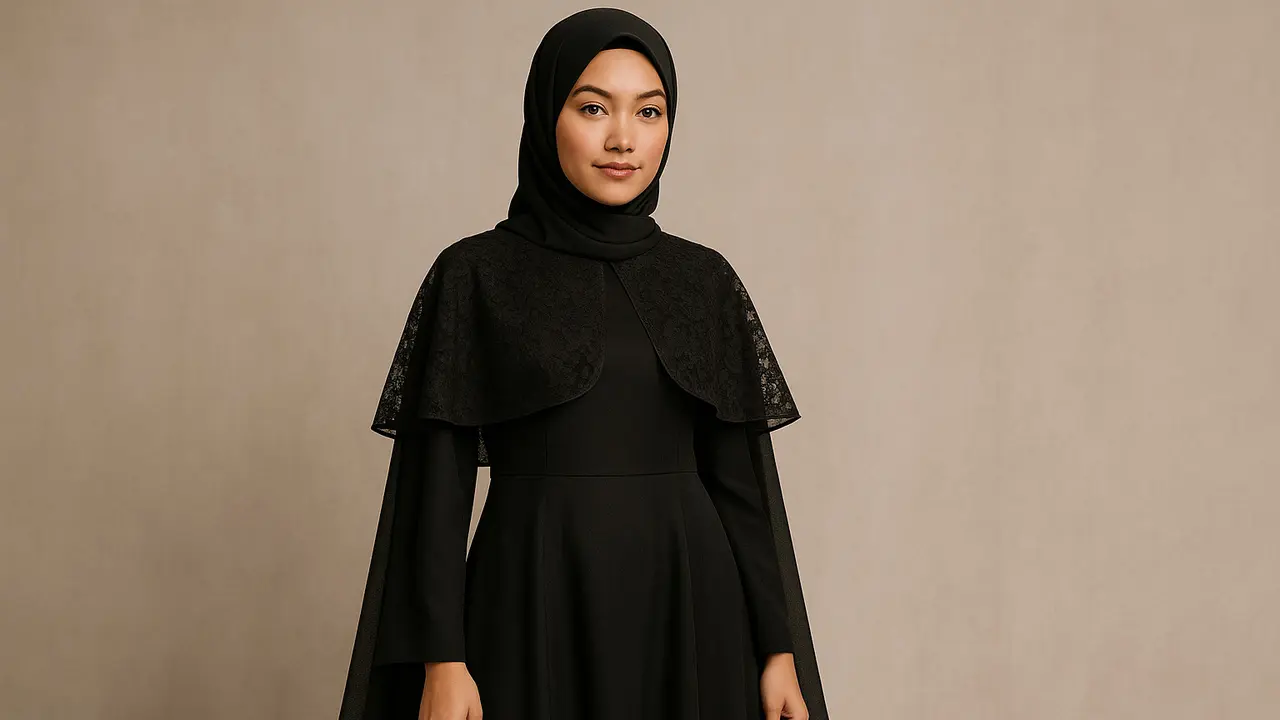 7 Model Gamis Hitam untuk Pesta Tren 2025 yang Elegan, Mewah dan Mudah Dipadukan