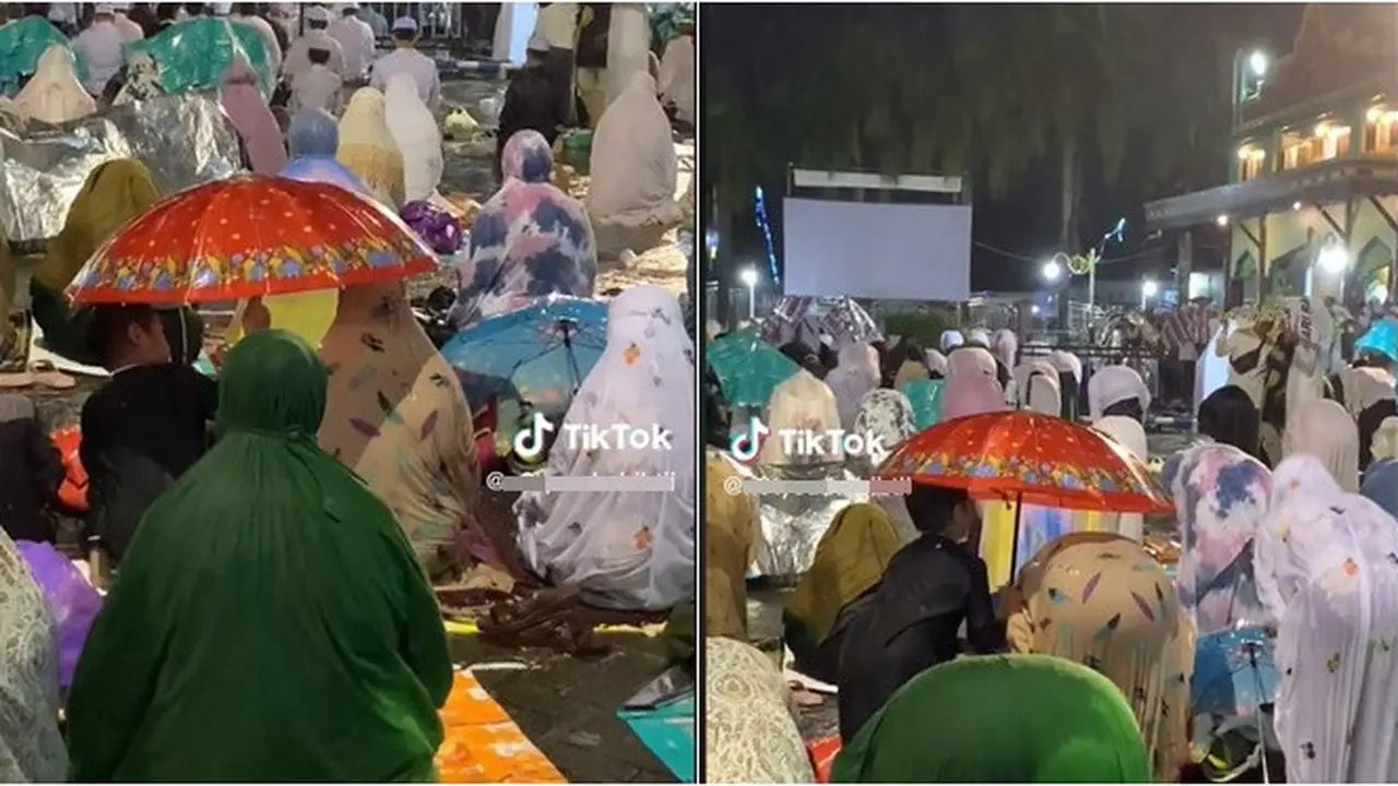 Viral Momen Haru Bocah Laki-Laki Payungi Ibunya yang Sedang Salat di Tengah Hujan
