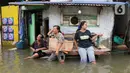 Banjir rob juga menggenangi dua ruas jalan di Jakarta Utara, yaitu Jalan R. E. Martadinata (depan Jakarta International Stadium), serta Jalan Lodan Raya, Kecamatan Pademangan. (Liputan6.com/Herman Zakharia)