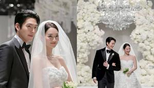 Pasangan Shin Min Ah dan Kim Woo Bin di hari pernikahan mereka. (dok. AM Entertainment)
