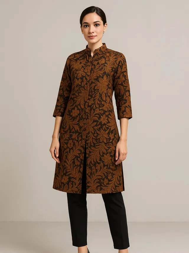 rekomendasi padu padan bawahan untuk tunik batik belah panjang
