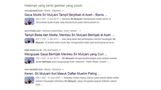 Gambar Tangkapan Layar Penelusuran Foto dengan Google Image