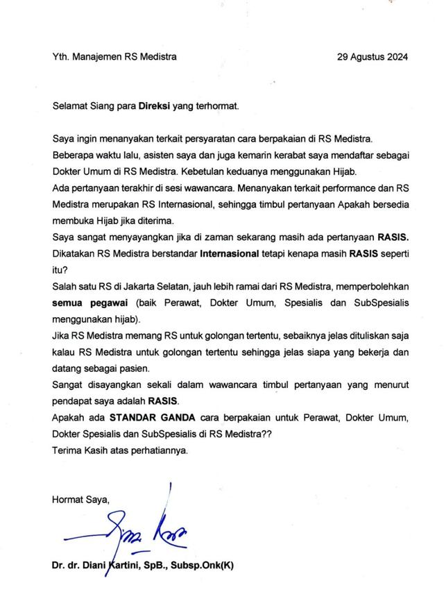 Rumah Sakit Medistra Viral Gegara Dugaan Pelarangan Jilbab, MUI: RS Phobia Hijab Sebaiknya Tak Buka di Indonesia