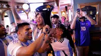 Argentina memastikan lolos ke final Copa America 2024 usai menundukkan Kanada dengan skor 2-0. (Kena Betancur/AFP)