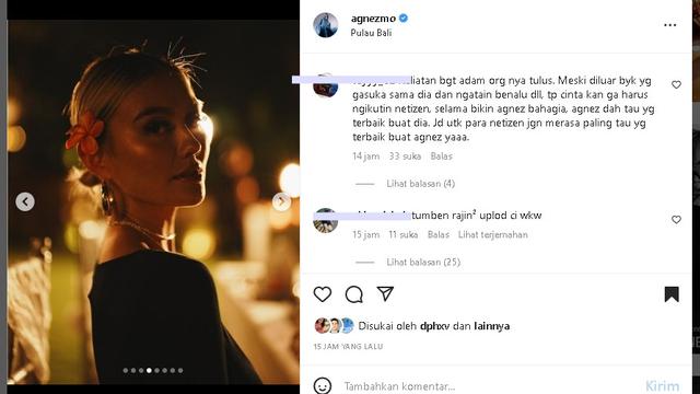 Potret Agnez Mo liburan di Bali (Foto: Instagram agnezmo)