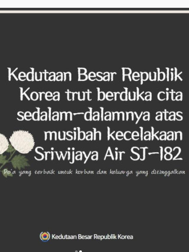 Pesawat Jatuh Sriwijaya Air Sj182 Ini Belasungkawa Dan Bantuan Korsel Ke Jokowi Global Liputan6 