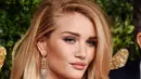 Artis Rosie Huntington mengunakan gaun dengan memamerkan belahan dadanya saat menghadiri British Fashion Awards di London, Senin (23/11). (dailymail.co.uk)