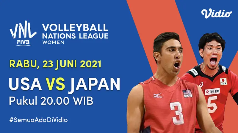 Link Live Streaming Big Match VNL 2021 di Vidio Rabu 23 Juni 2021