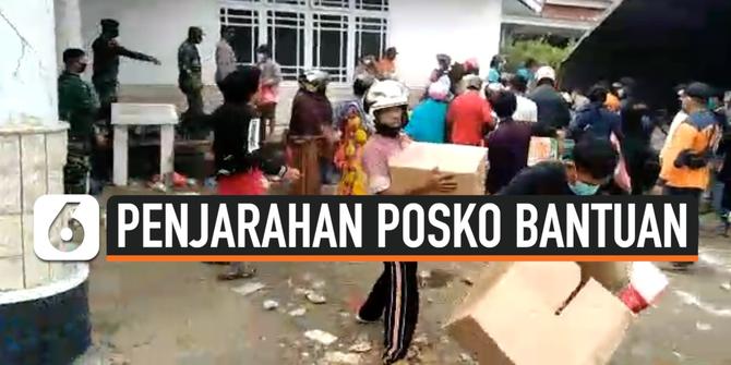 VIDEO: Tak Sabar Ikuti Prosedur, Ratusan Pengungsi di Mamuju Jarah Posko Bantuan