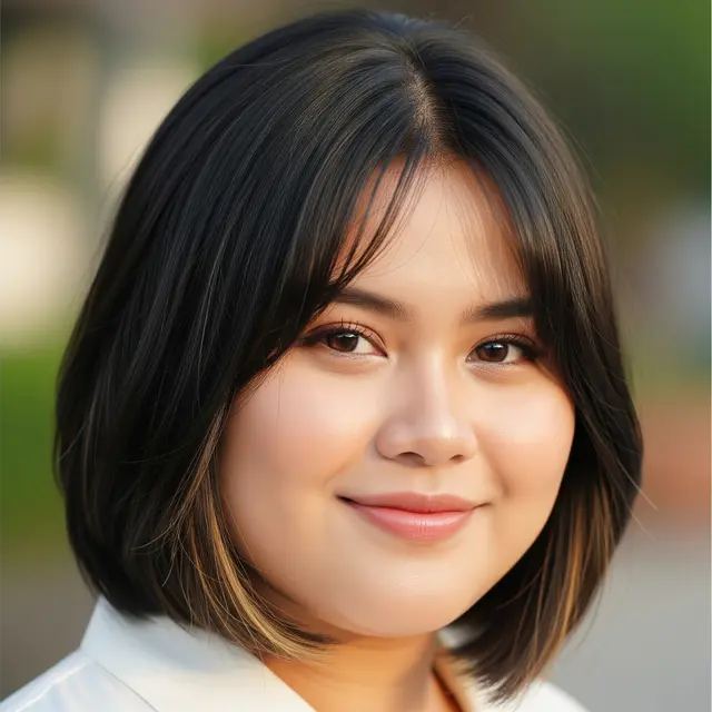 Model Rambut Pendek Anti Tua untuk Wajah Bulat dan Chubby (Image by Gemini AI)