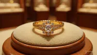 Cincin Emas dengan Detail Permata/AI