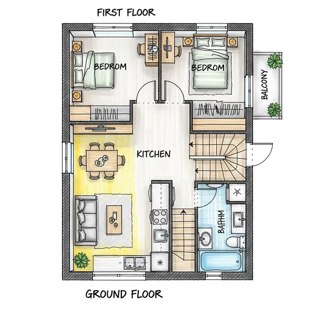 Model Rumah 8x12 Modern 2025 Hemat Budget dengan 2 Kamar. Gemini