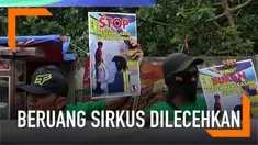 Seekor beruang dilecehkan oleh pawangnya sendiri dalam pertunjukkan sirkus di Cimahi, Jawa Barat. Aksi tak senonoh itu memancing amarah para pecinta binatang.