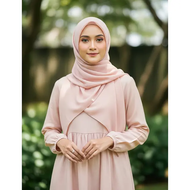 Midi Dress Linen Warna Pastel