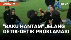 Upacara detik-detik Proklamasi dalam rangka Hari Ulang Tahun (HUT) ke-80 Republik Indonesia digelar di Istana Merdeka, Jakarta, Minggu (17/8/2025). Sebelumnya 100 pesilat putri ikut berpartisipasi, tampil memukau sebelum detik-detik proklamasi berlan...