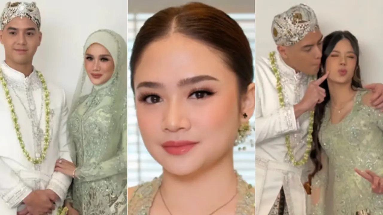 Mulan Jameela dengan Kedua Putrinya, Tiara dan Safeea di Akad Nikah Alyssa Daguise dan Al Ghazali