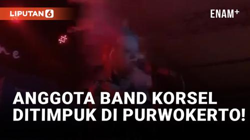 VIDEO: Duh! Anggota Band Punk Korea Selatan Dilempar Botol Air di Purwokerto