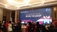 Dialog publik bertajuk revisi RUU-KUHP yang diselenggarakan oleh Kantor Staff Presiden (KSP) pada rabu 7 september 2022 di Grand Pullman Hotel Bandung, Jawa Barat. Foto: KND.