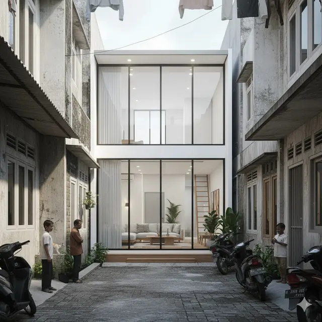 Inspirasi Rumah Minimalis Modern di Gang Sempit