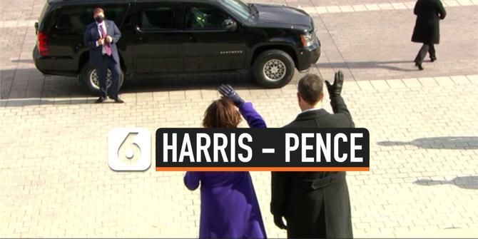 VIDEO: Momen Kamala Harris antar Mike Pence Tinggalkan Capitol Hill