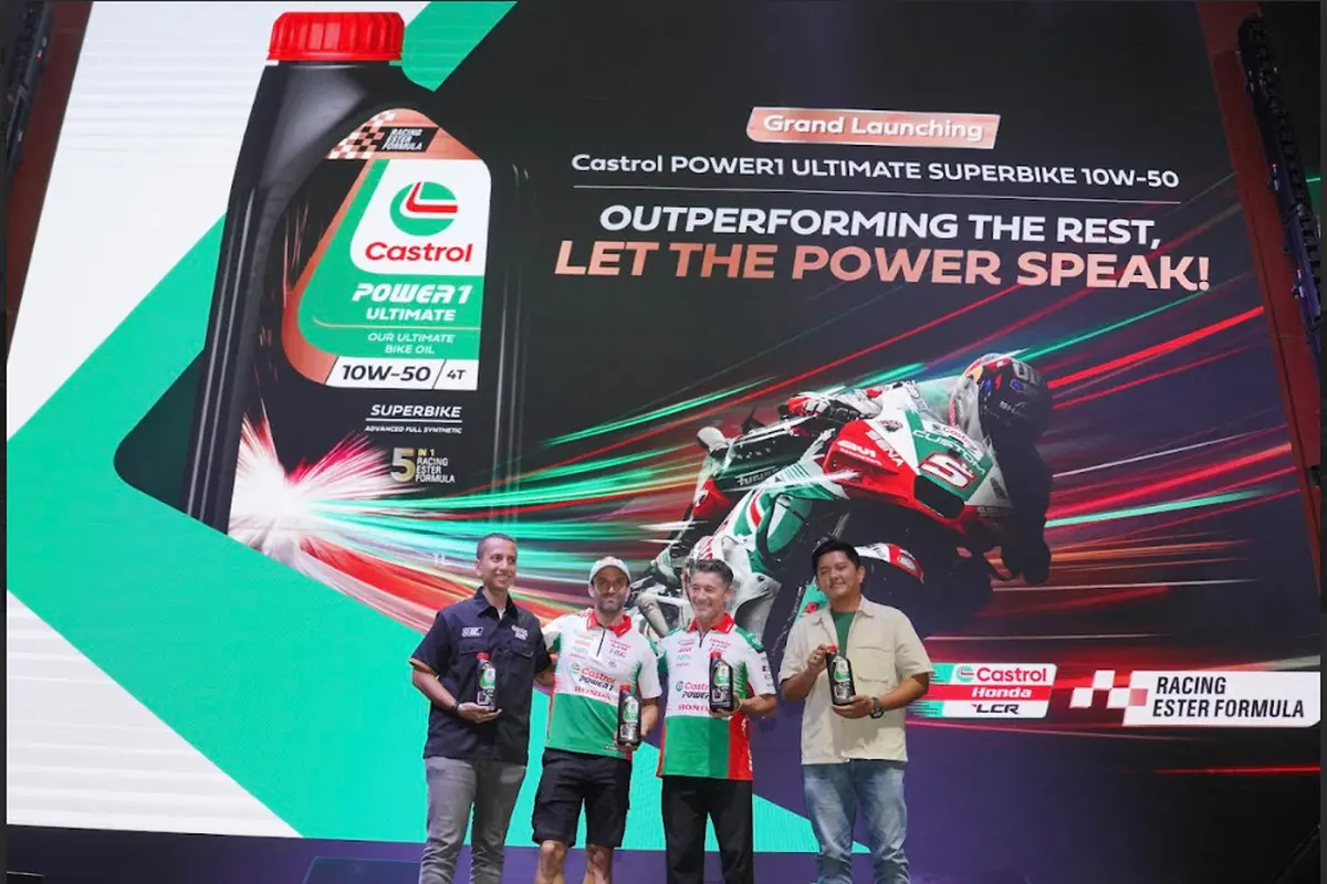 Castrol POWER1 ULTIMATE SUPERBIKE 10W-50 kini tersedia di bengkel spesialis motor besar di Jabodetabek, Bandung, dan Surabaya, siap memberikan performa maksimal bagi rider (Castrol)