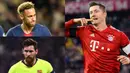 Lewandowski tetap berada di puncak  pencetak gol di Liga Champions musim 2018/19. Lewi hanya berselisih dua gol saja dari Lionel Messi. (Kolase Foto AFP)