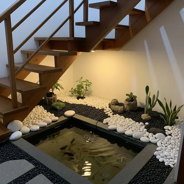 9 Model Taman Kering dan Kolam Ikan Sudut Dalam Rumah yang Mudah Dirawat