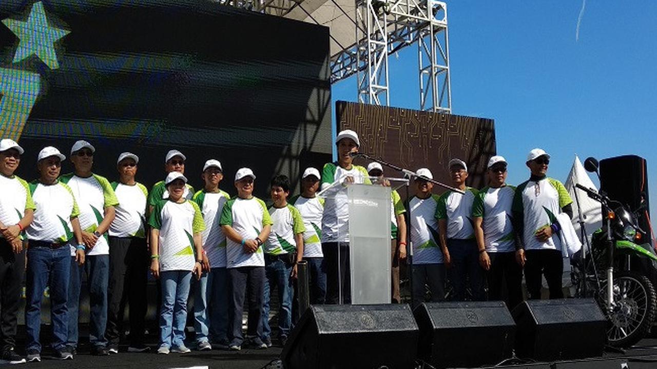 PT Pegadaian (Persero) merayakan ulang tahun ke-177 tahun di Lapangan Aldiron, Pancoran, Jakarta, Minggu (1/4/2018).(Liputan6.com/Maulandy)