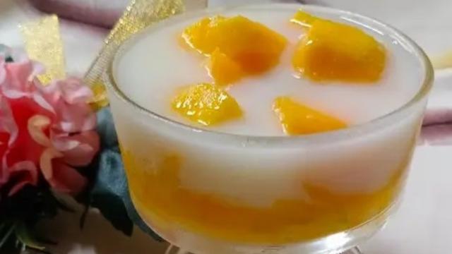 Resep mangga kocok susu MPASI 1+. (dok. Cookpad @O2_Kitchen)
