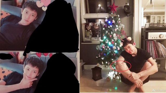 Unggahan penggemar untuk membuktikan foto tentang Chanyeol EXO palsu. (Weibo: 扒圈老鬼 /  https://weibo.com/u/3200673035?is_all=1)