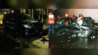 Perbandingan mobil Setya Novanto dan Putri Diana pasca kecelakaan (Istimewa dan AFP)