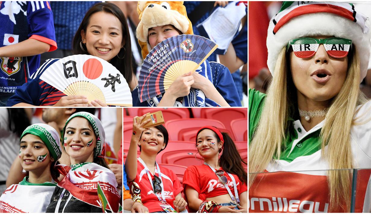 Berikut ini wanita-wanita cantik asal Benua Asia yang mewarnai Piala Dunia 2018 di Rusia. (Foto-foto Kolase AFP)