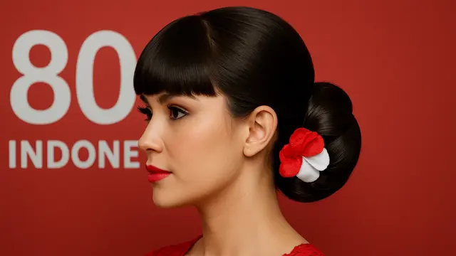 7 Model Sanggul Modern dengan Poni untuk HUT RI ke-80, Anggun dan Kekinian