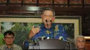 Dalam keterangan pers seusai pertemuan, Presiden Susilo Bambang Yudhoyono menyatakan komunikasi antara dirinya dengan delegasi Koalisi Merah Putih berlangsung konstruktif, (2/9/2014). (Liputan6.com/Helmi Fithriansyah)