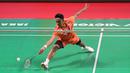 Tunggal putra Indonesia, Alwi Farhan, melawan wakil India, Lakhsya Sen, di Istora Senayan, Selasa (2/6/2026). Alwi Farhan menang dengan skor 21-19, 21-16. (Bola.com/M Iqbal Ichsan)