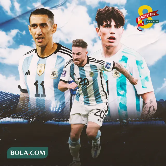 Timnas Argentina - Alejandro Garnacho, Angel Di Maria, Alexis Mac Allister