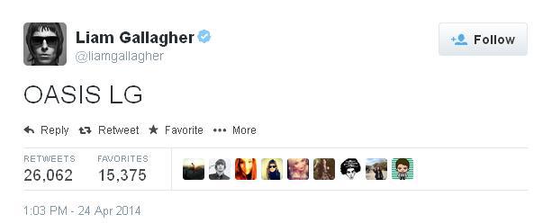 Tweet Liam Gallagher yang bikin gempar | Foto: copyright twitter.com/liamgallagher