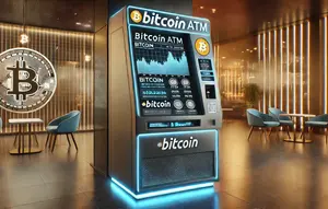 Ilustrasi ATM&nbsp;Bitcoin. (Foto By AI)