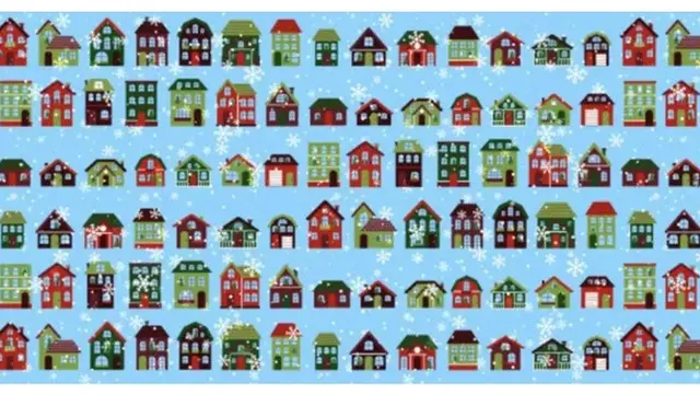 Ilusi Optik, Temukan Rumah Tersembunyi Tanpa Pohon Natal di Gambar Ini