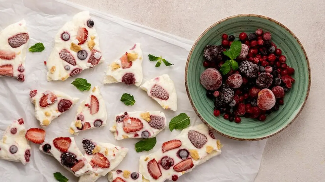 Fruit yogurt bark