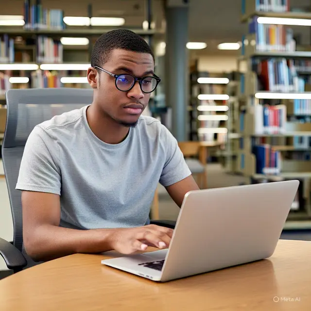 Mahasiswa dengan laptopnya