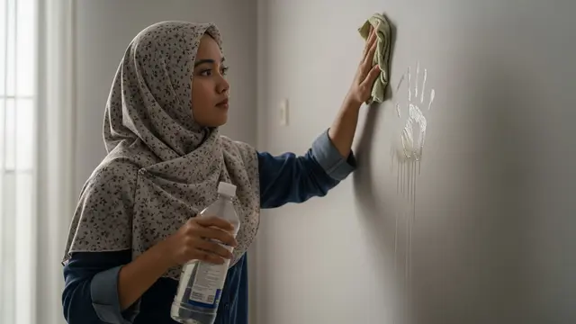 Membersihkan Dinding Rumah dari Noda Tangan Tamu