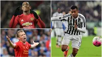Kabar transfer terkini, Rabu (28/12/2016), diwarnai niat Manchester United dan Manchester City mendatangkan pemain Juventus. (AFP)