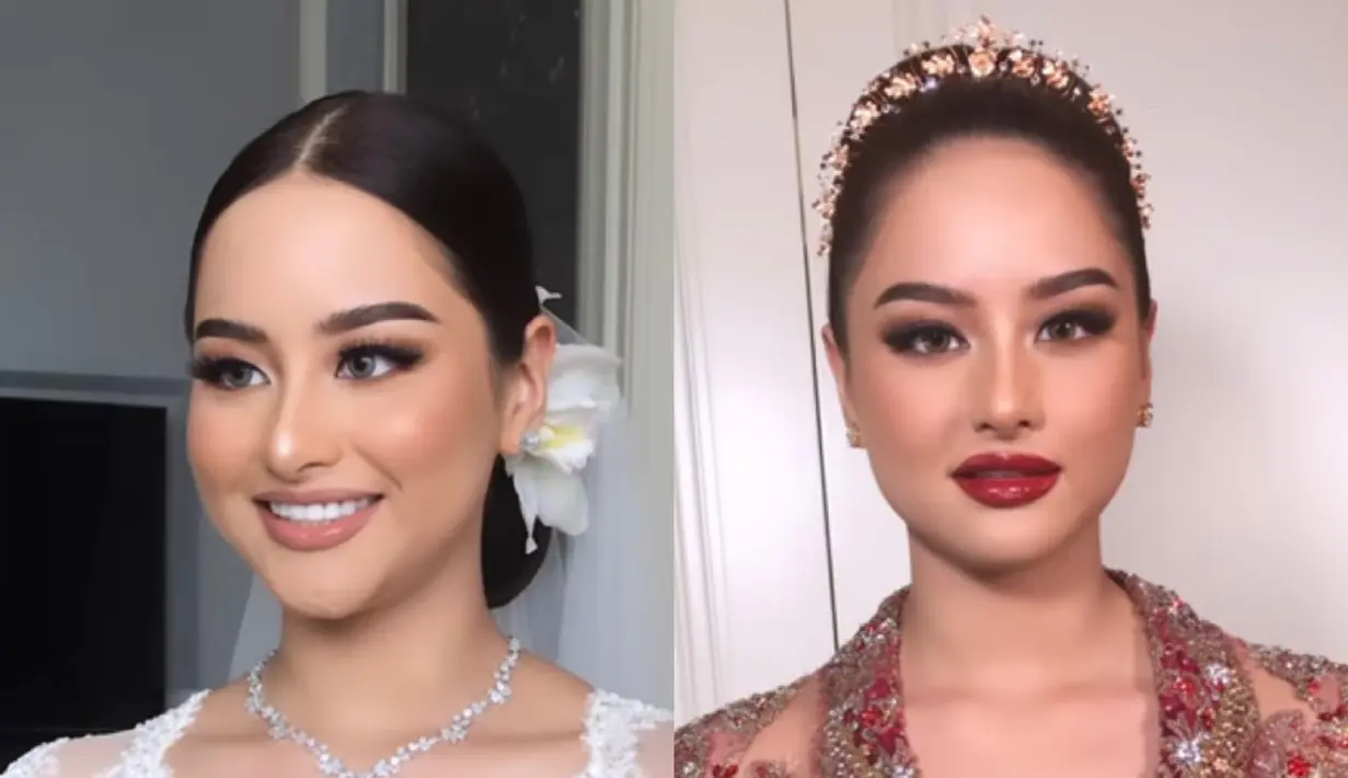 Hairstylist Arlond Dominggus membuat sanggul low bun dengan hiasan bunga dan sanggul tingginya