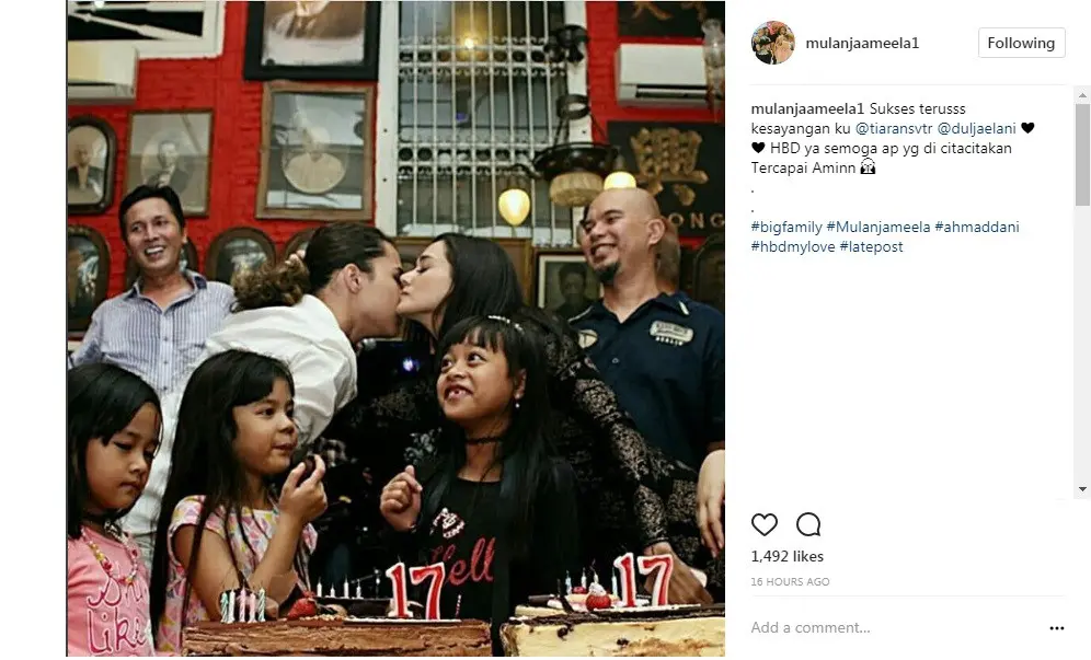 Putra bungsu Maia Estianty dapat ciuman dari Mulan Jameela (Foto: Instagram)