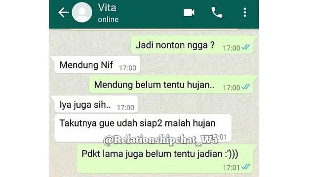 6 Chat Gebetan Bahas Hujan Ini Romantis Sekaligus Bikin Geleng Kepala